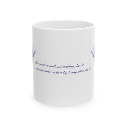 Lavender Soul Flower Mug with inspirational quote and two lavender bushes – 11oz ceramic mug