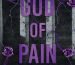 Cover of God of Pain by Rina Kent featuring bold purple text, dark cracked marble pillars, and vivid purple roses on a black background. The tagline reads: "The princess is taken by the God of Pain."